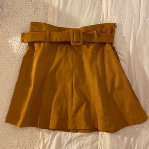 Faux Suede Zara Skirt in Tan Color